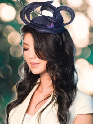 unique navy fascinator