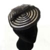 round black and white fascinator